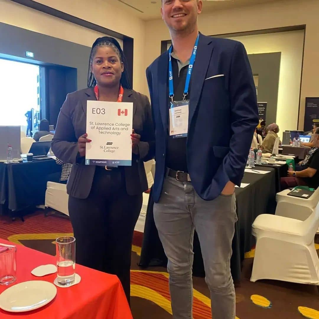 Dentcor with a representative of St. Lawrence College, Canada